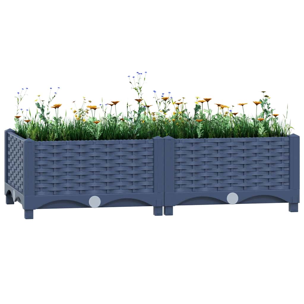 Jardinière surélevée 80x40x23 cm en polypropylène