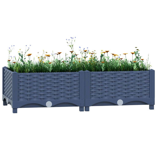 Jardinière surélevée 80x40x23 cm en polypropylène