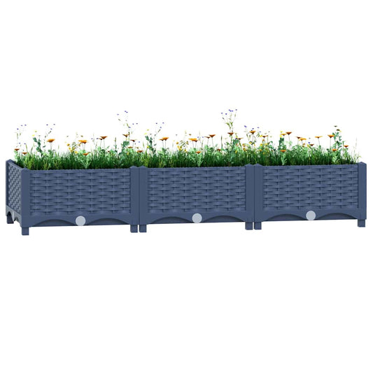 Jardinière surélevée 120x40x23 cm en polypropylène