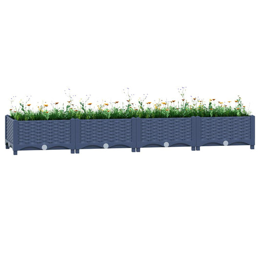 Jardinière surélevée 160x40x23 cm en polypropylène
