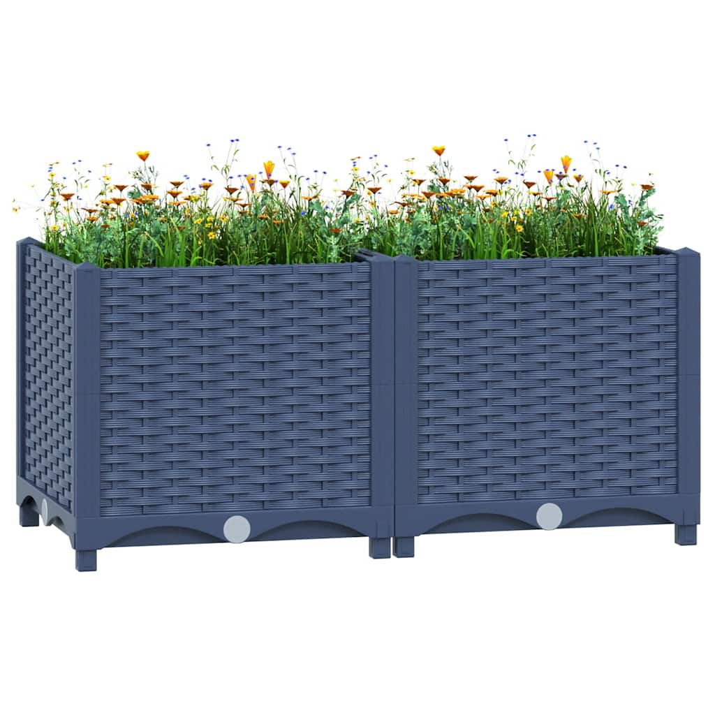 Jardinière surélevée 80x40x38 cm en polypropylène