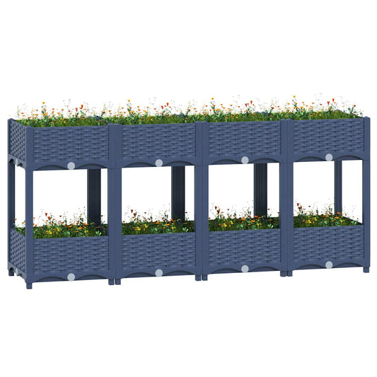Jardinière surélevée 160x40x71 cm en polypropylène