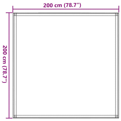 Zeltteppich 200x200 cm Anthrazit und Weiß