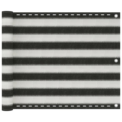 Balkon-Sichtschutz HDPE 75x500 cm Anthrazit und Weiß