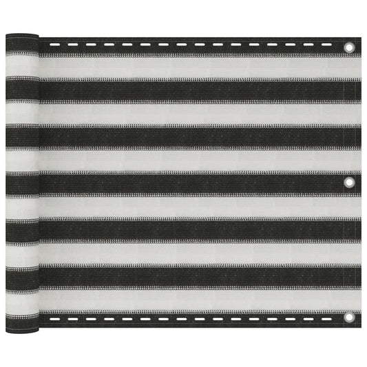 Balkon-Sichtschutz HDPE 75x500 cm Anthrazit und Weiß