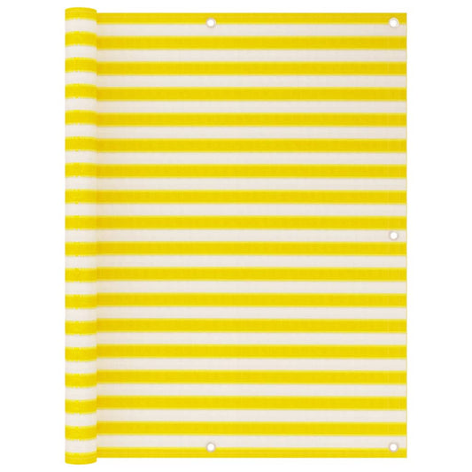 Balkon-Sichtschutz Gelb und Weiß 120x600 cm HDPE