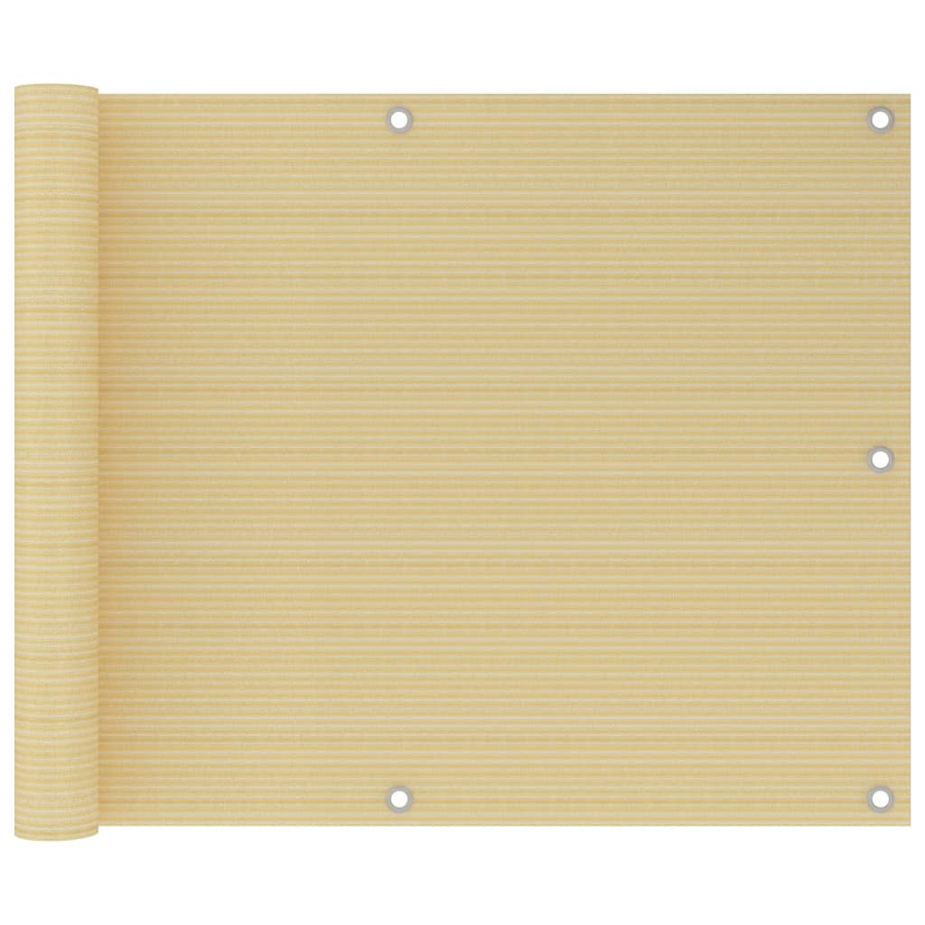 Balkon-Sichtschutz Beige 75x500 cm HDPE