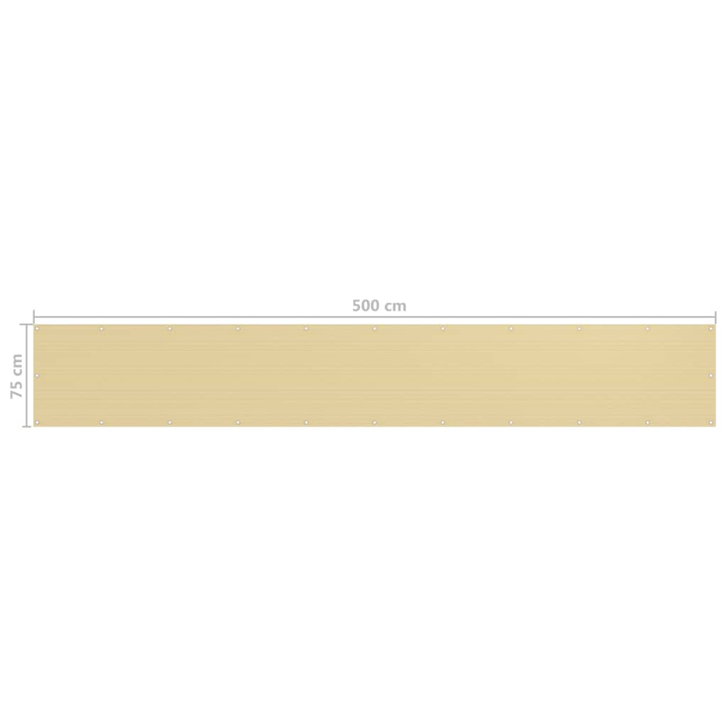 Balkon-Sichtschutz Beige 75x500 cm HDPE
