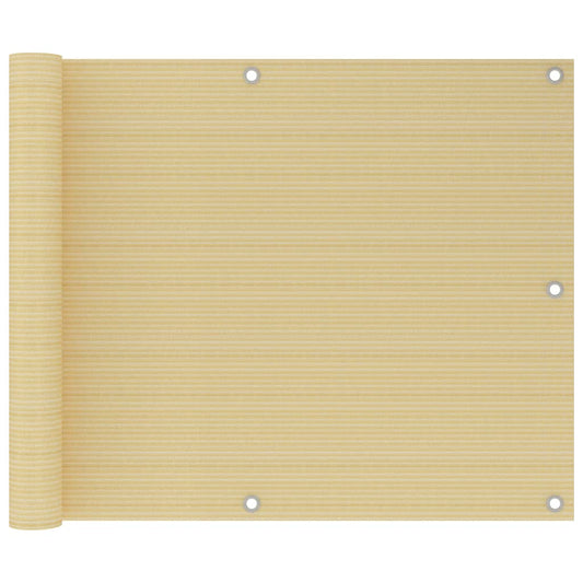 Balkon-Sichtschutz Beige 75x600 cm HDPE