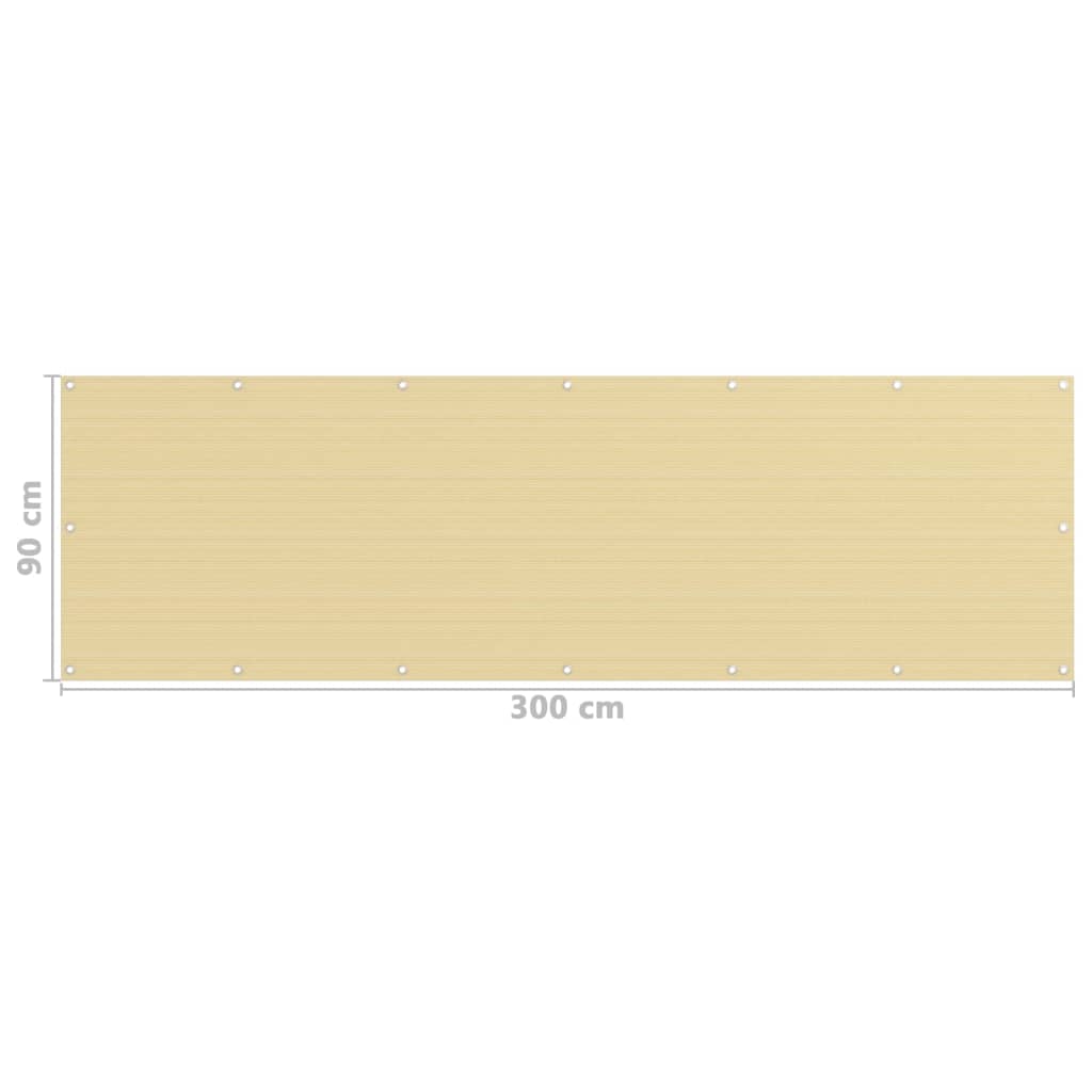 Balkon-Sichtschutz Beige 90x300 cm HDPE