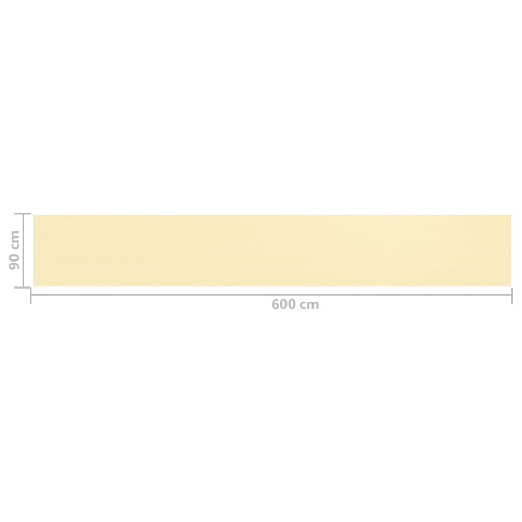 Balkon-Sichtschutz Beige 90x600 cm HDPE