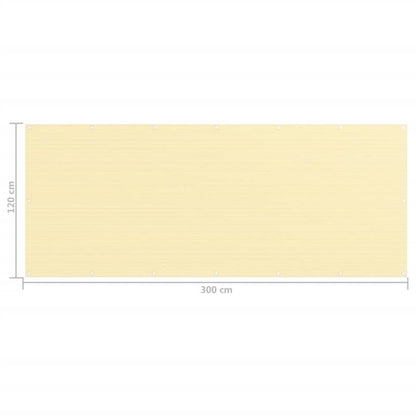 Balkon-Sichtschutz Beige 120x300 cm HDPE