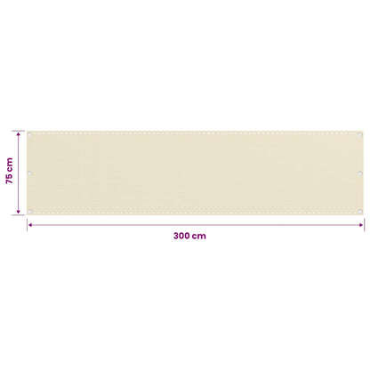 Balkon Sichtschutz Creme 75x300 cm HDPE