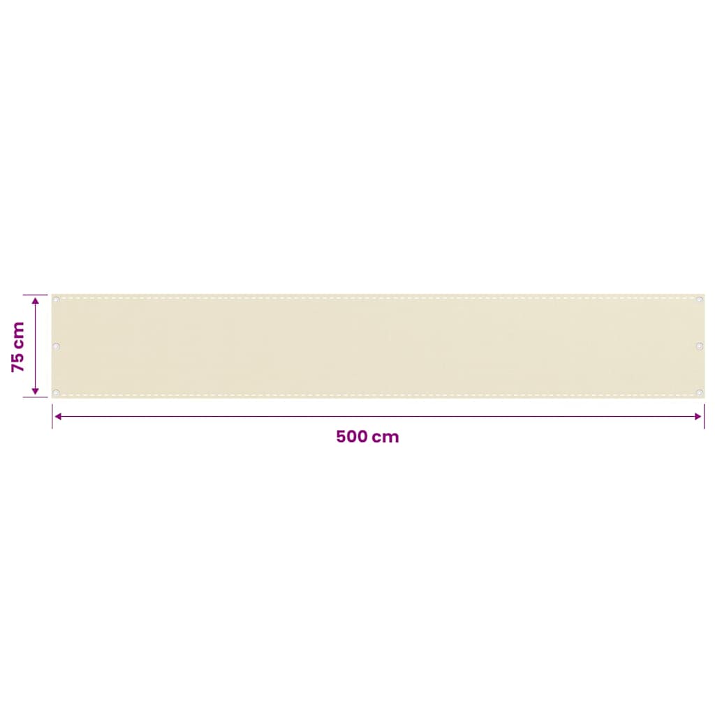 Balkon Sichtschutz Creme 75x500 cm HDPE