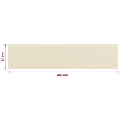 Balkon Sichtschutz Creme 90x400 cm HDPE