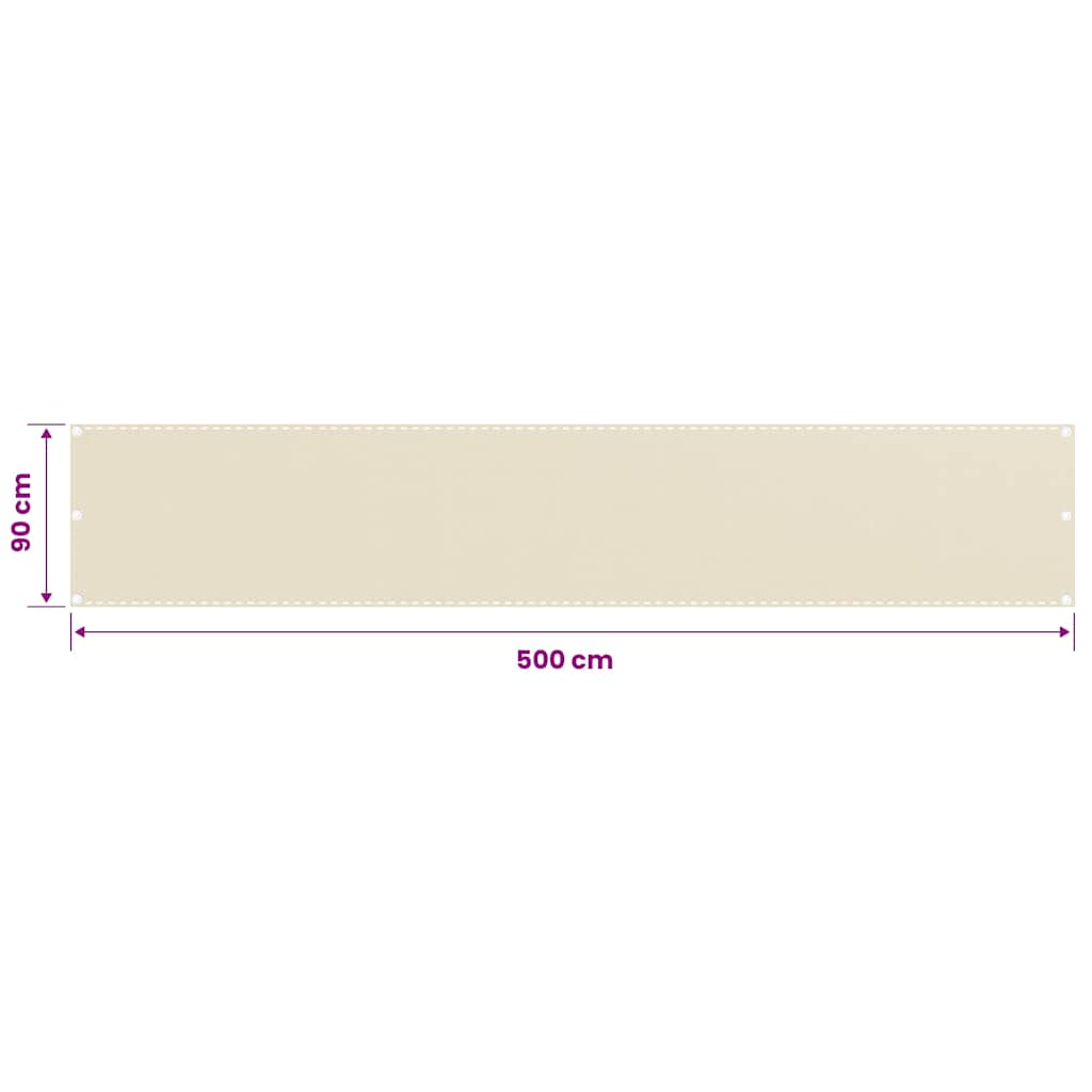 Balkon Sichtschutz Creme 90x500 cm HDPE