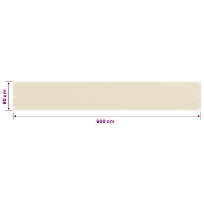 Balkon Sichtschutz Creme 90x600 cm HDPE
