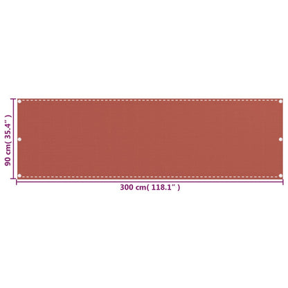 Balkon-Sichtschutz Terracotta-Rot 90x300 cm HDPE