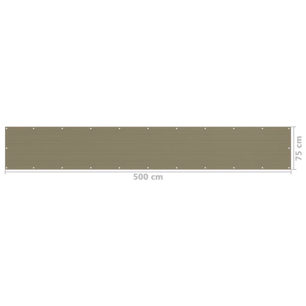 Balkon-Sichtschutz Taupe 75x500 cm HDPE