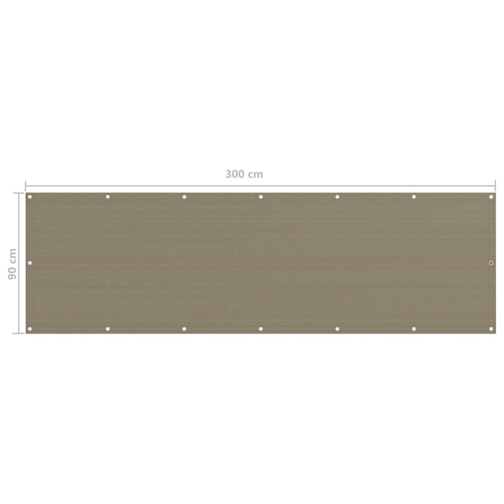 Balkon-Sichtschutz Taupe 90x300 cm HDPE