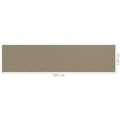 Balkon-Sichtschutz Taupe 120x500 cm HDPE