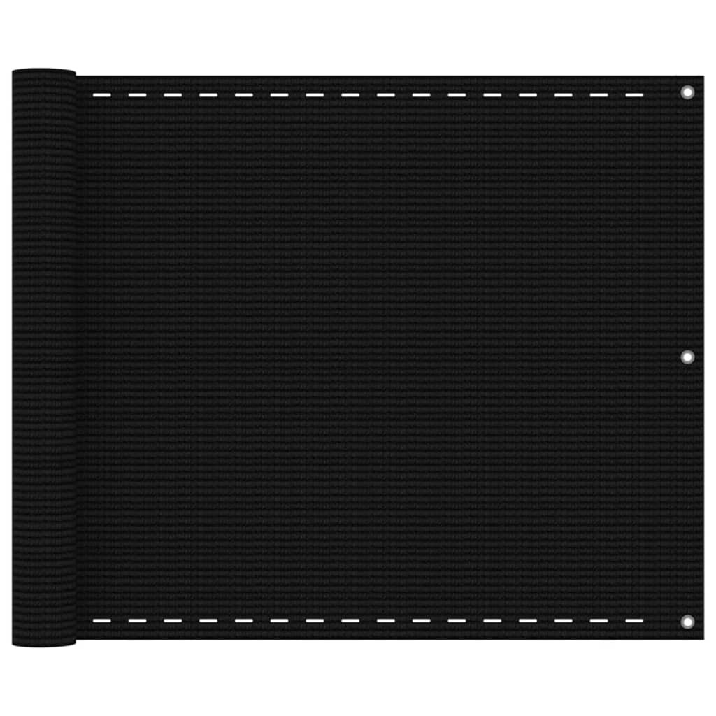 Balkon-Sichtschutz Schwarz 75x300 cm HDPE