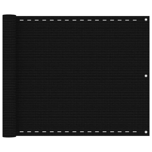 Balkon-Sichtschutz Schwarz 75x300 cm HDPE