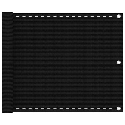 Balkon-Sichtschutz Schwarz 75x500 cm HDPE