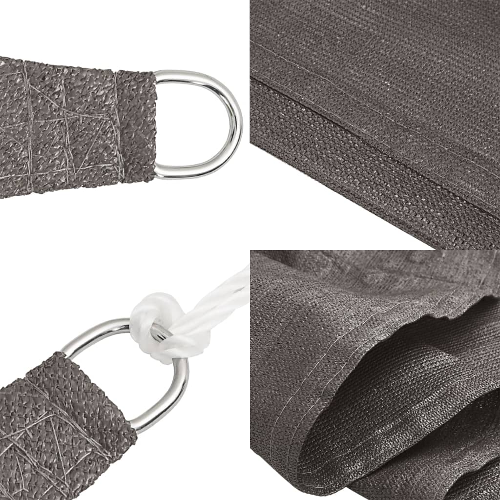 Sonnensegel 160 g/m² Anthrazit 7x7 m HDPE
