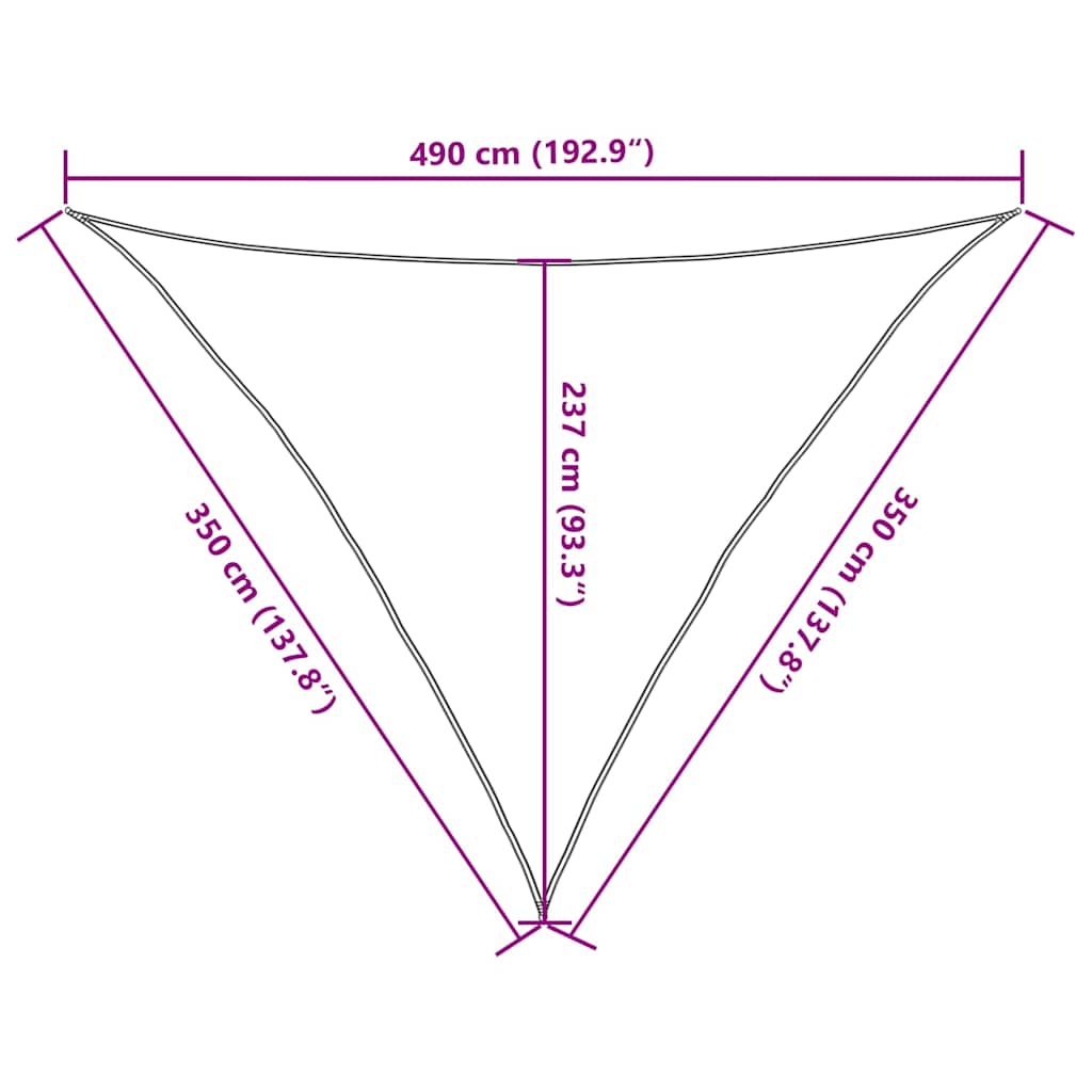 Sonnensegel 160 g/m² Anthrazit 3,5x3,5x4,9 m HDPE