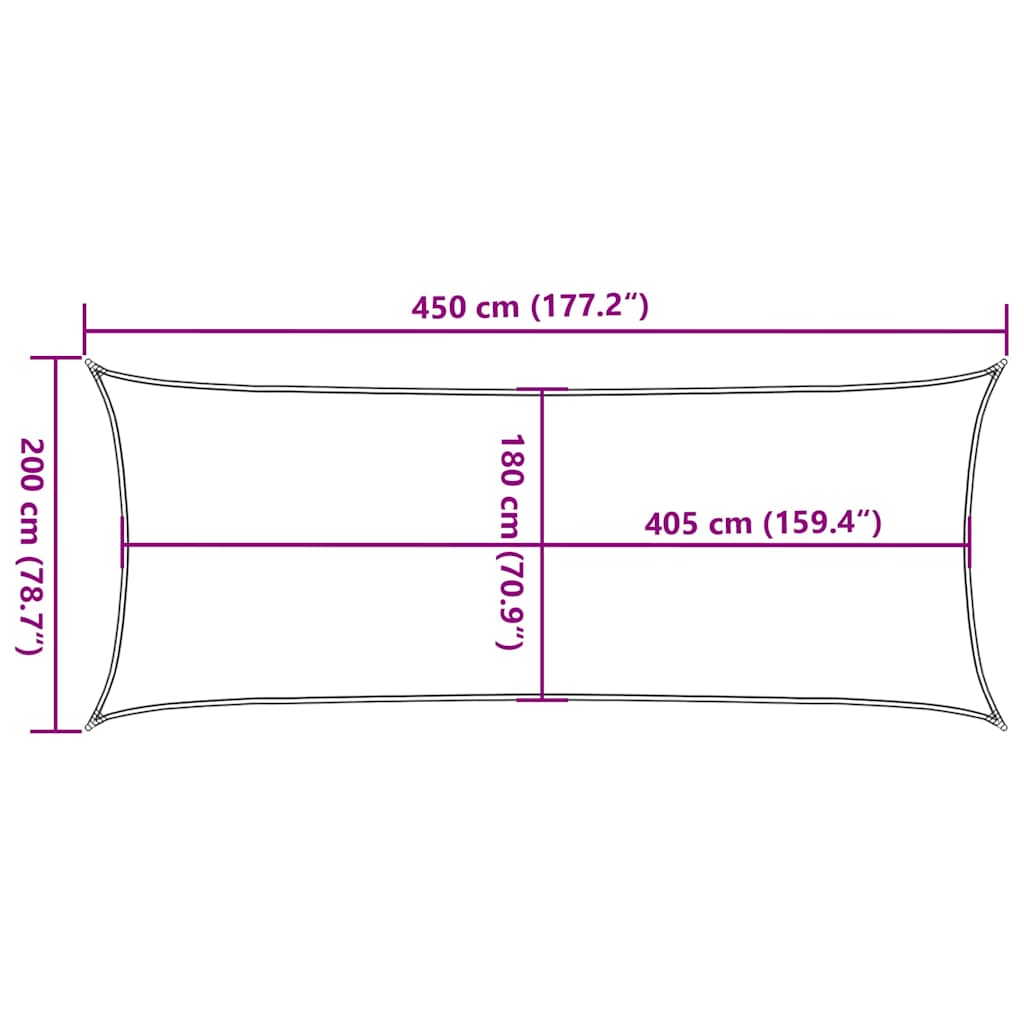 Sonnensegel 160 g/m² Beige 2x4,5 m HDPE