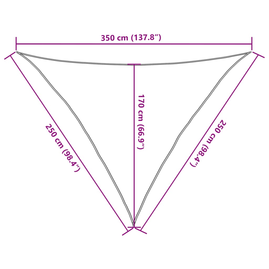 Sonnensegel 160 g/m² Beige 2,5x2,5x3,5 m HDPE