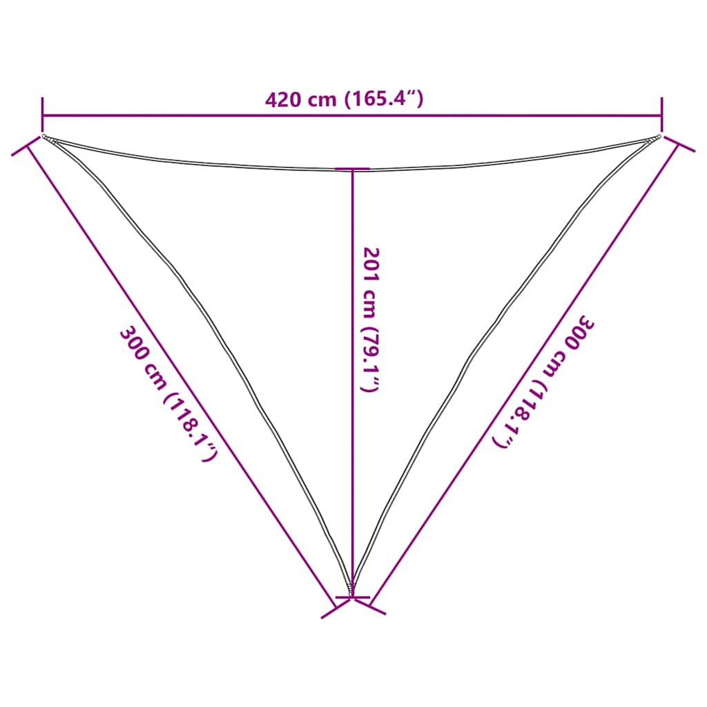 Sonnensegel 160 g/m² Beige 3x3x4,2 m HDPE