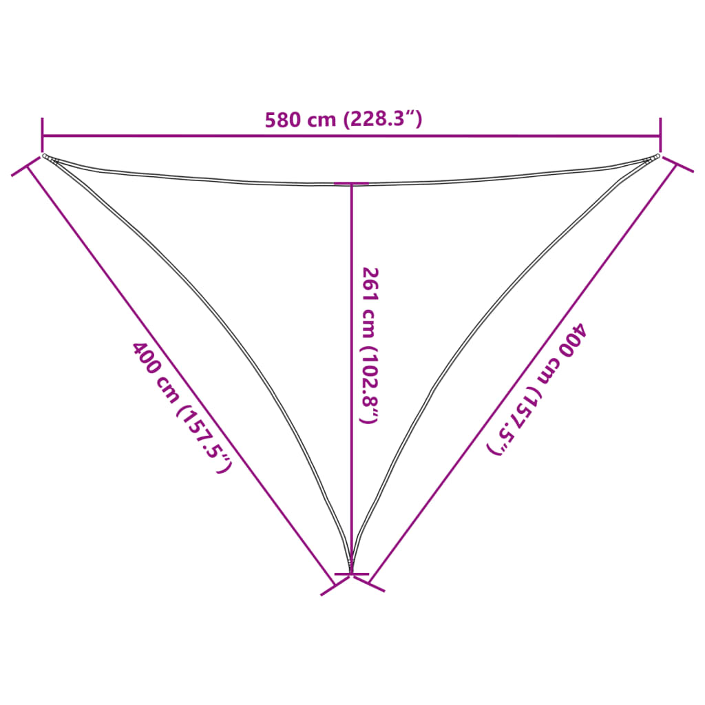 Sonnensegel 160 g/m² Beige 4x4x5,8 m HDPE
