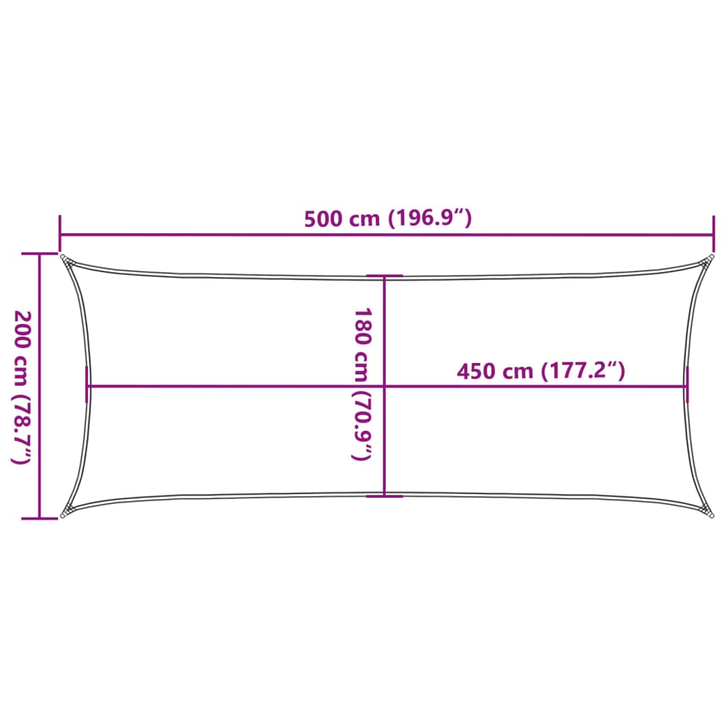 Sonnensegel 160 g/m² Weiß 2x5 m HDPE