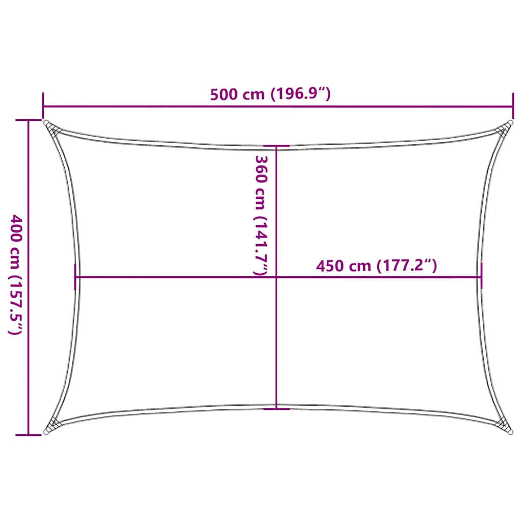 Sonnensegel 160 g/m² Taupe 4x5 m HDPE