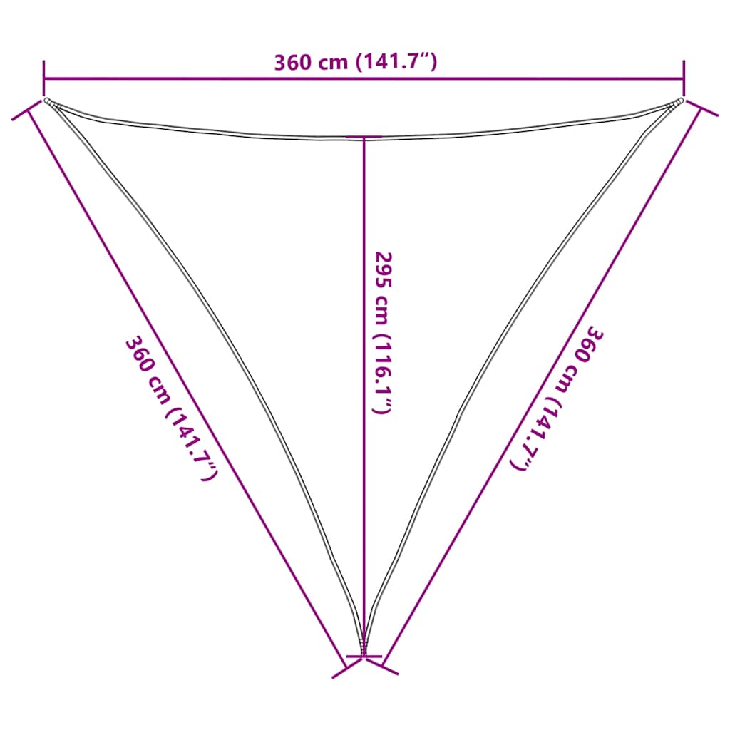 Sonnensegel 160 g/m² Taupe 3,6x3,6x3,6 m HDPE