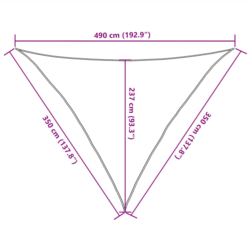 Sonnensegel 160 g/m² Taupe 3,5x3,5x4,9 m HDPE