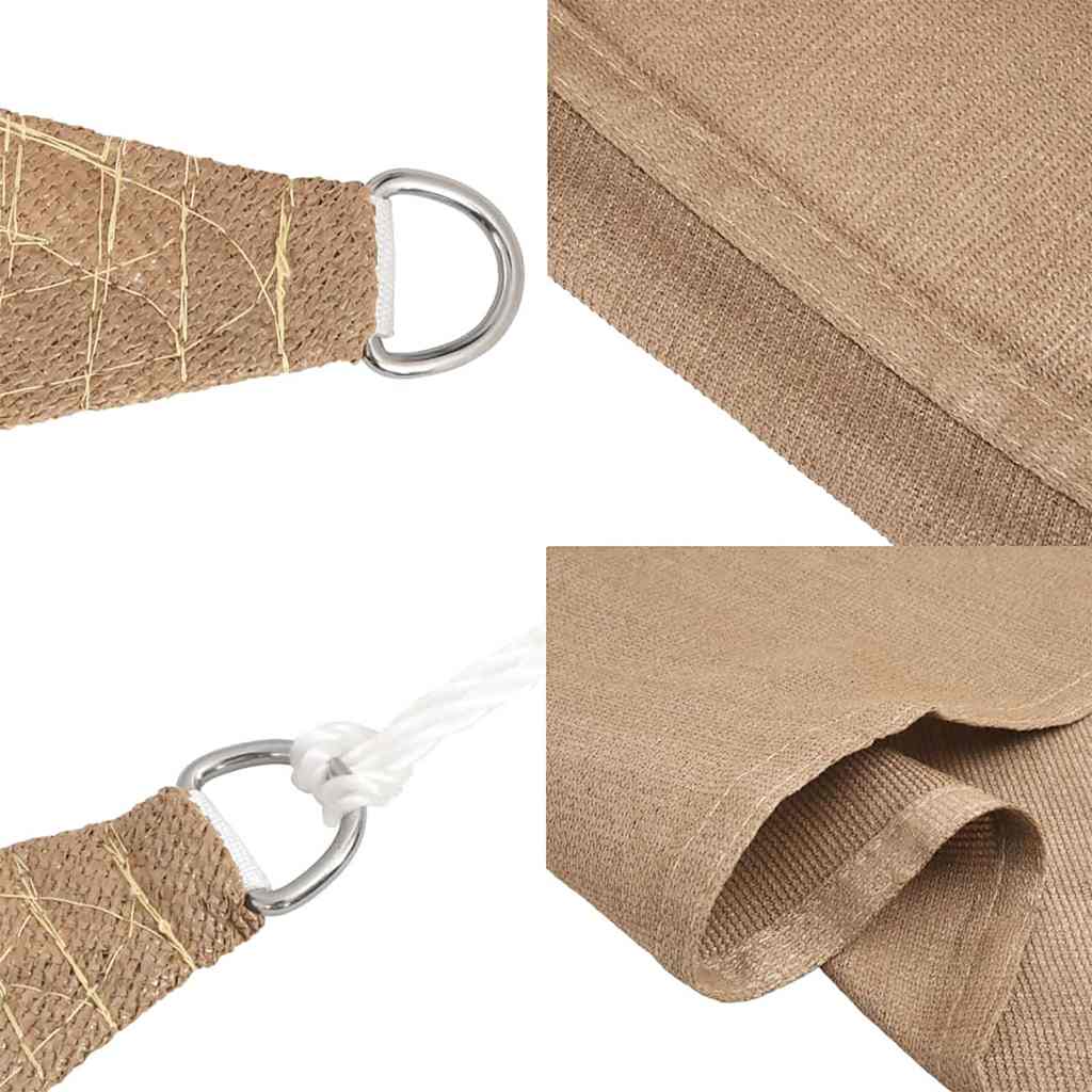Sonnensegel 160 g/m² Taupe 4x4x4 m HDPE