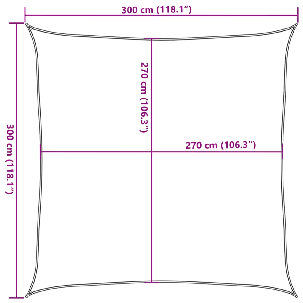 Sonnensegel 160 g/m² Dunkelgrün 3x3 m HDPE