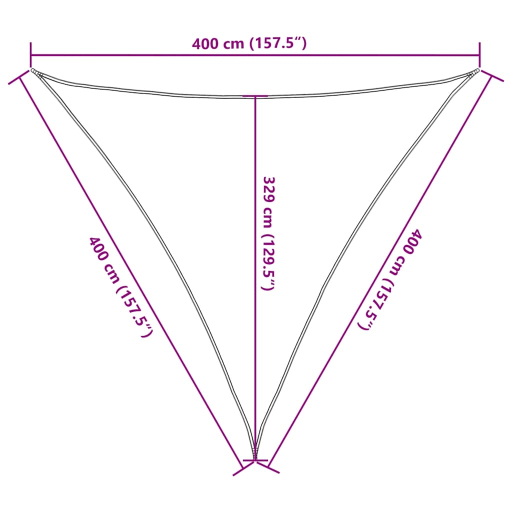 Sonnensegel 160 g/m² Dunkelgrün 4x4x4 m HDPE