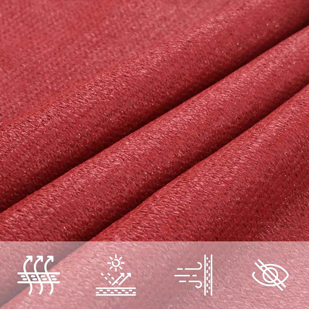 Sonnensegel 160 g/m² Rot 2,5x4 m HDPE