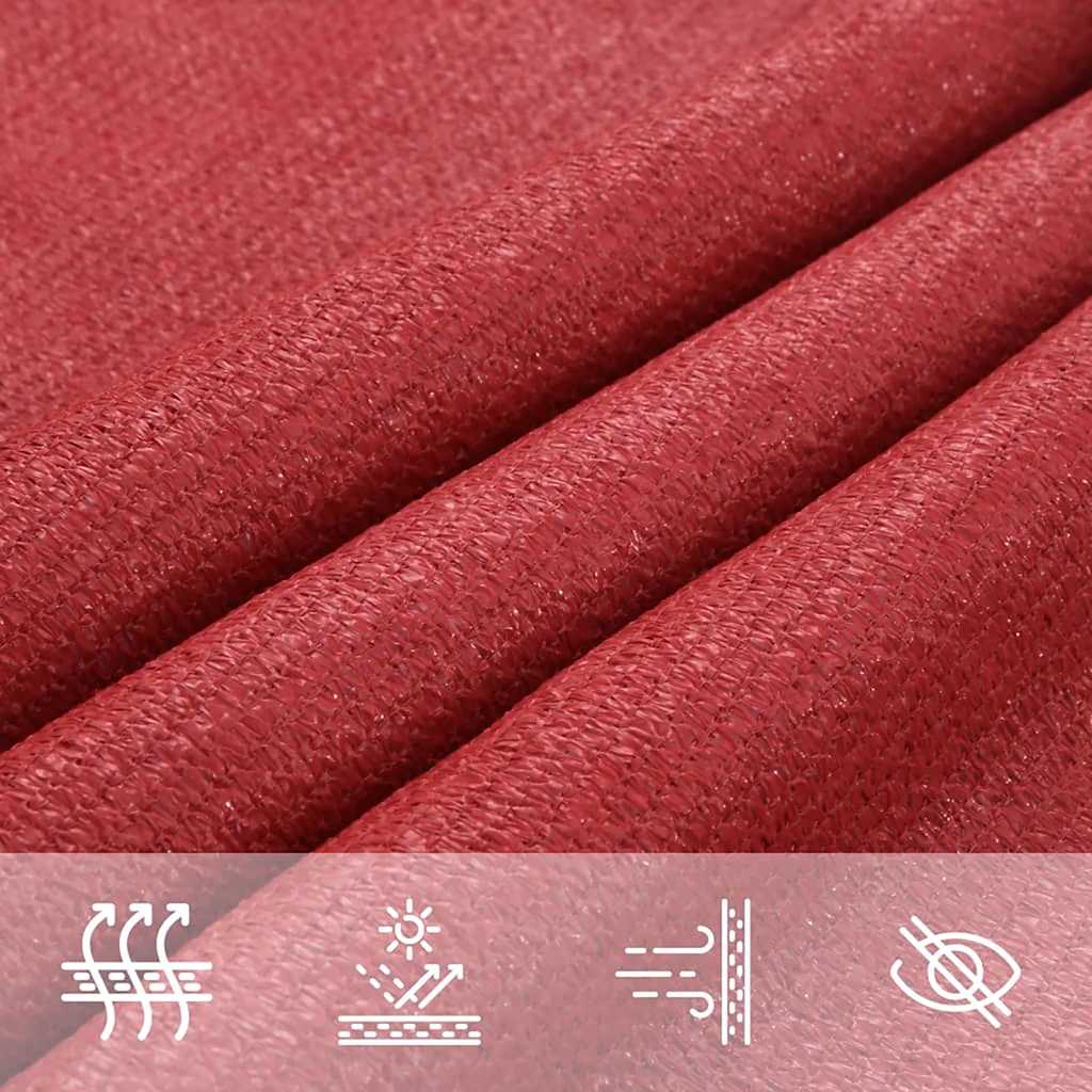 Sonnensegel 160 g/m² Rot 5x7 m HDPE