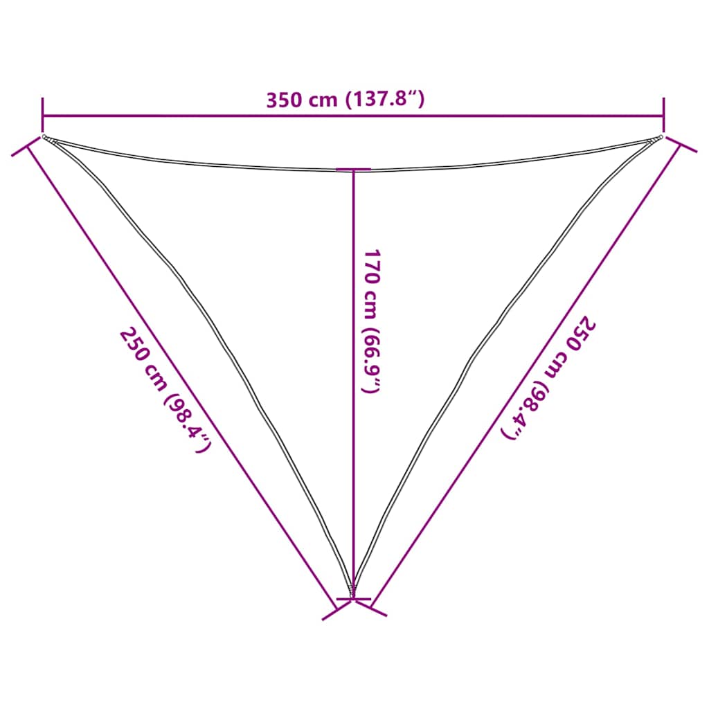 Sonnensegel 160 g/m² Rot 2,5x2,5x3,5 m HDPE