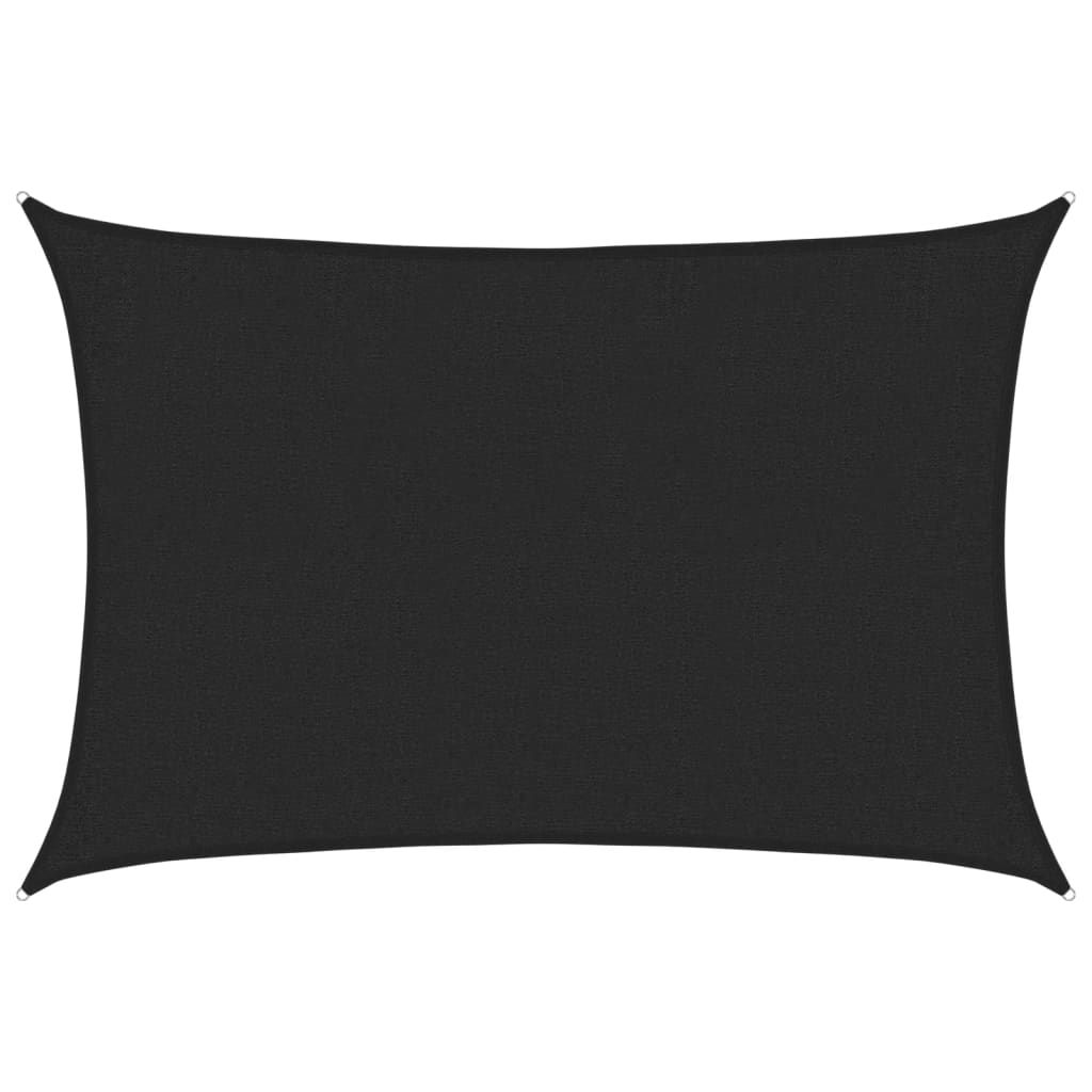 Sonnensegel 160 g/m² Schwarz 2x3 m HDPE