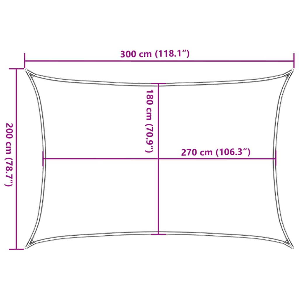 Sonnensegel 160 g/m² Schwarz 2x3 m HDPE