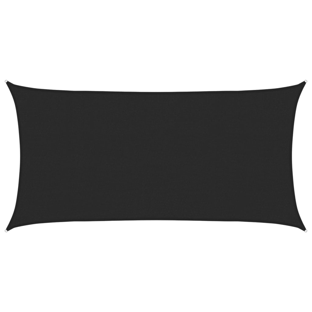 Sonnensegel 160 g/m² Schwarz 2x3,5 m HDPE