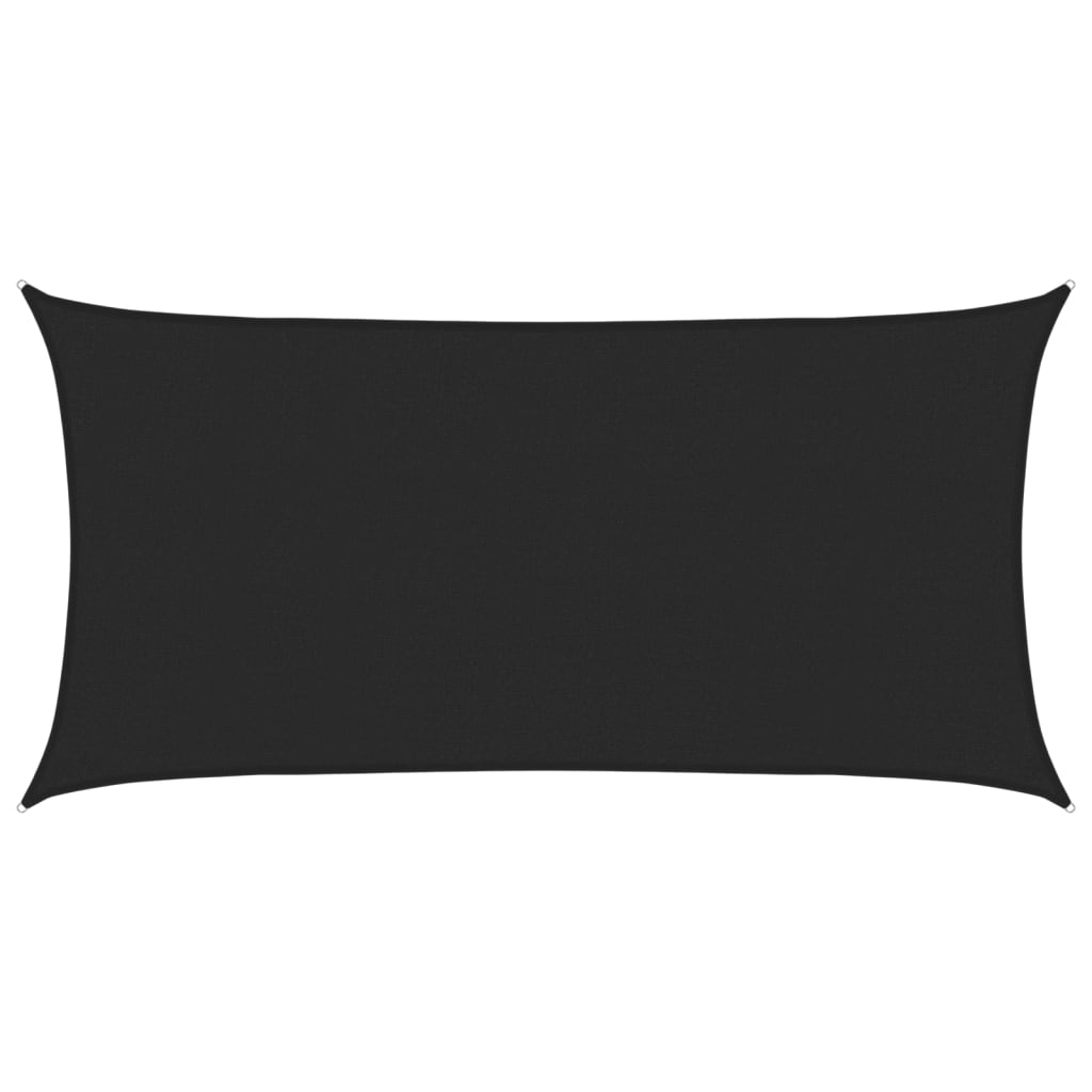 Sonnensegel 160 g/m² Schwarz 2,5x5 m HDPE