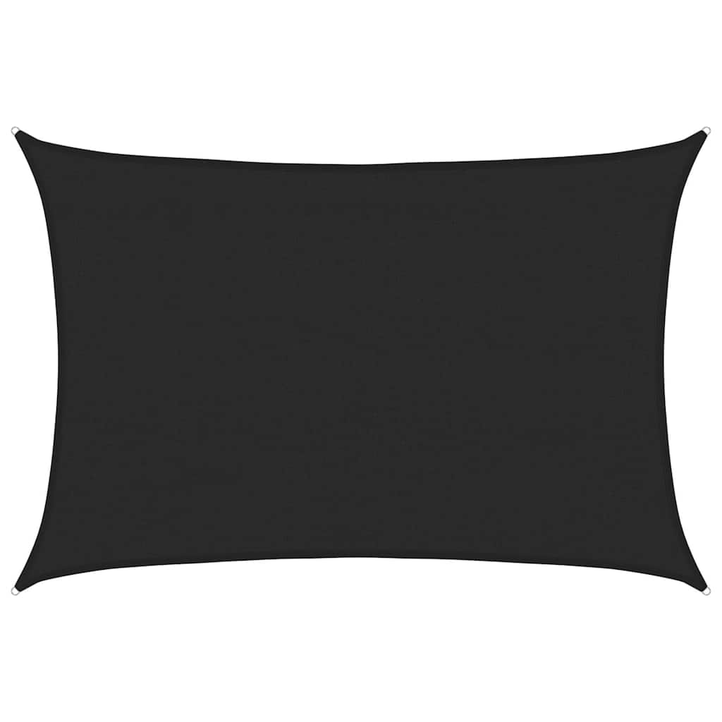 Sonnensegel 160 g/m² Schwarz 4x6 m HDPE