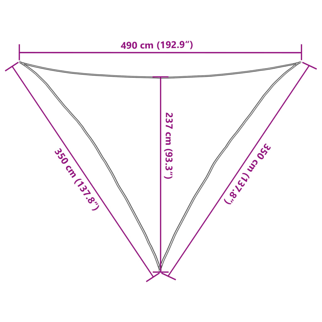 Sonnensegel 160 g/m² Schwarz 3,5x3,5x4,9 m HDPE